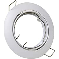 Pack 2x Aro Redondo para Foco Empotrable Aluminio. Aro Downlight. Soporte para GU10.